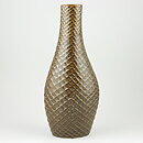 Stig Lindberg (Fjäll 1960) Brown Majestic Vase with Scale Relief 32 cm <Test Production>