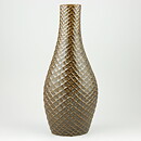 Stig Lindberg (Fjäll 1960) Brown Majestic Vase with Scale Relief 32 cm <Test Production>