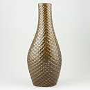 Stig Lindberg (Fjäll 1960) Brown Majestic Vase with Scale Relief 32 cm <Test Production>