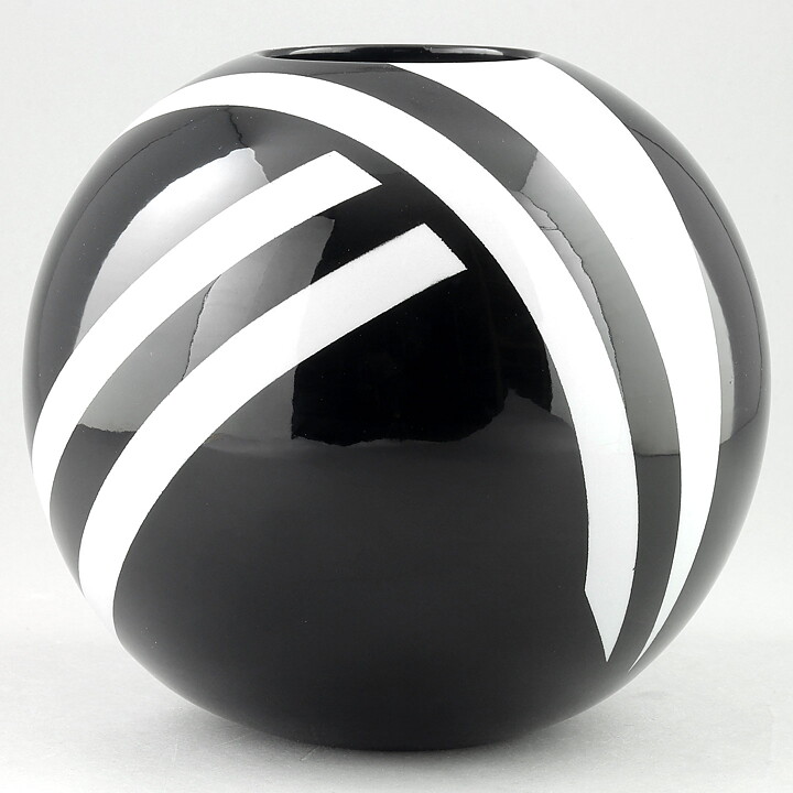 Rolf Sinnemark (1980s) Black/White Modern Vase 14 cm