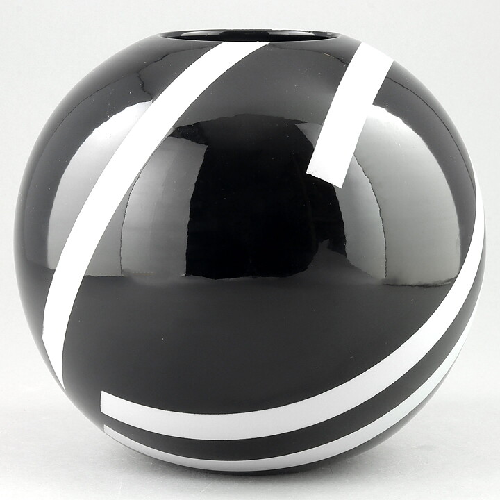 Rolf Sinnemark (1980s) Black/White Modern Vase 14 cm