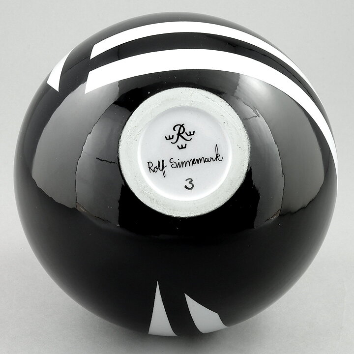 Rolf Sinnemark (1980s) Black/White Modern Vase 14 cm