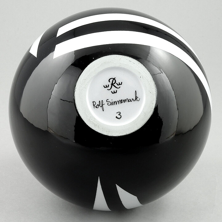 Rolf Sinnemark (1980s) Black/White Modern Vase 14 cm