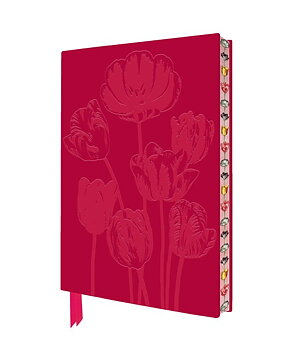 Artisan Art Notebook : Temple of Flora Tulips - Skrivbok med skinnkänsla, strukturmönster och läsband linjerad A5