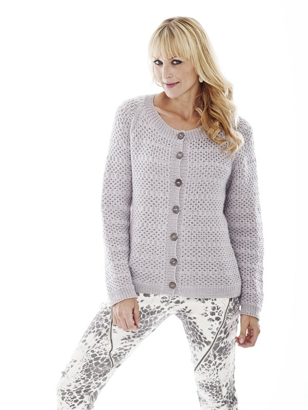 1405 Raglan Cardigan med nätmönster