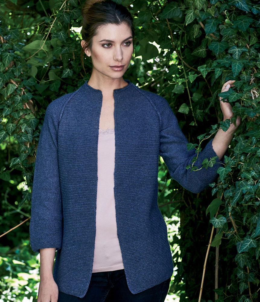 893402 Cardigan i rätstickning
