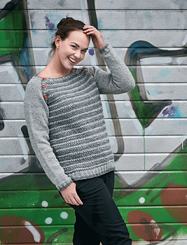 893701 Sweater med knappstängning