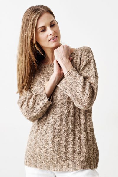 898065 Lös jumper med sicksackmönster i Scarlet