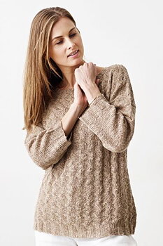 898065 Lös jumper med sicksackmönster i Scarlet