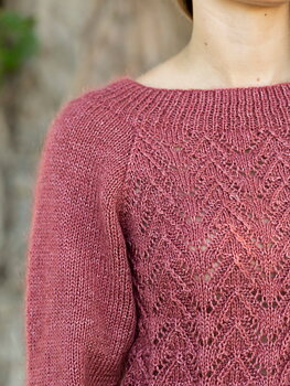 1595 Jumper med hålmönster och slätstickade ärmar