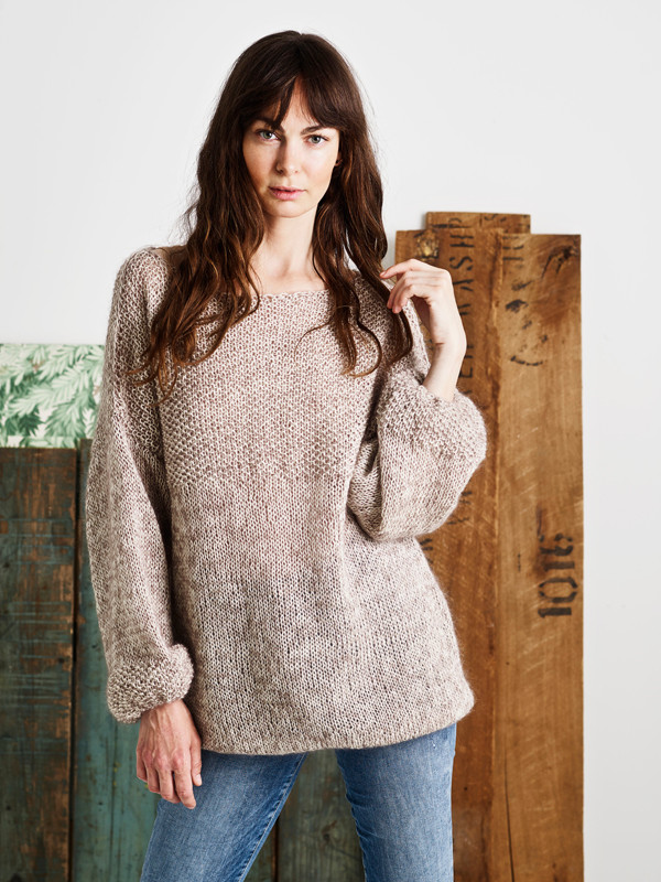1634 Gertrud Jumper i moss- och slätstickning