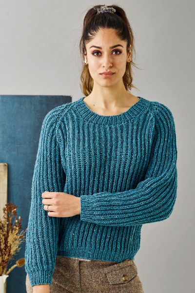 899303 Raglanjumper i halvpatent i Dagmar