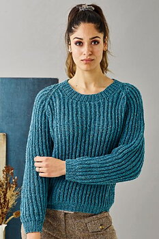 899303 Raglanjumper i halvpatent i Dagmar