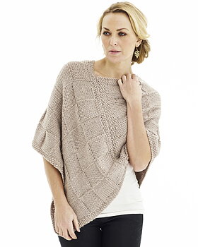 Stickmönster Poncho med rutor (Digitalt)– ONIONknit 1466 