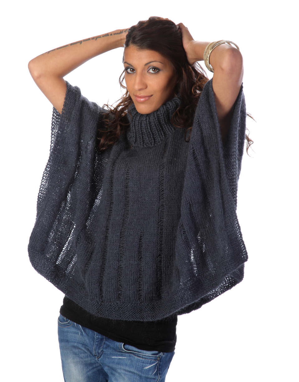 Poncho med löpmaskor (Digitalt) - 2