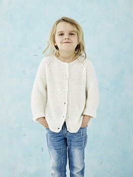 Flickkofta med strukturmönster 4-10 år (Digitalt)