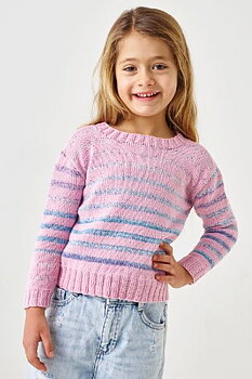 Randig barntröja 2-8 år i Maja garn (Digitalt)