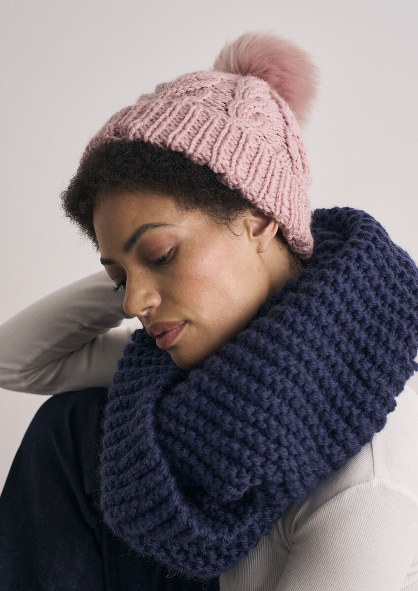 Thorpness mössa Lowestoft tub i Chunky Wool