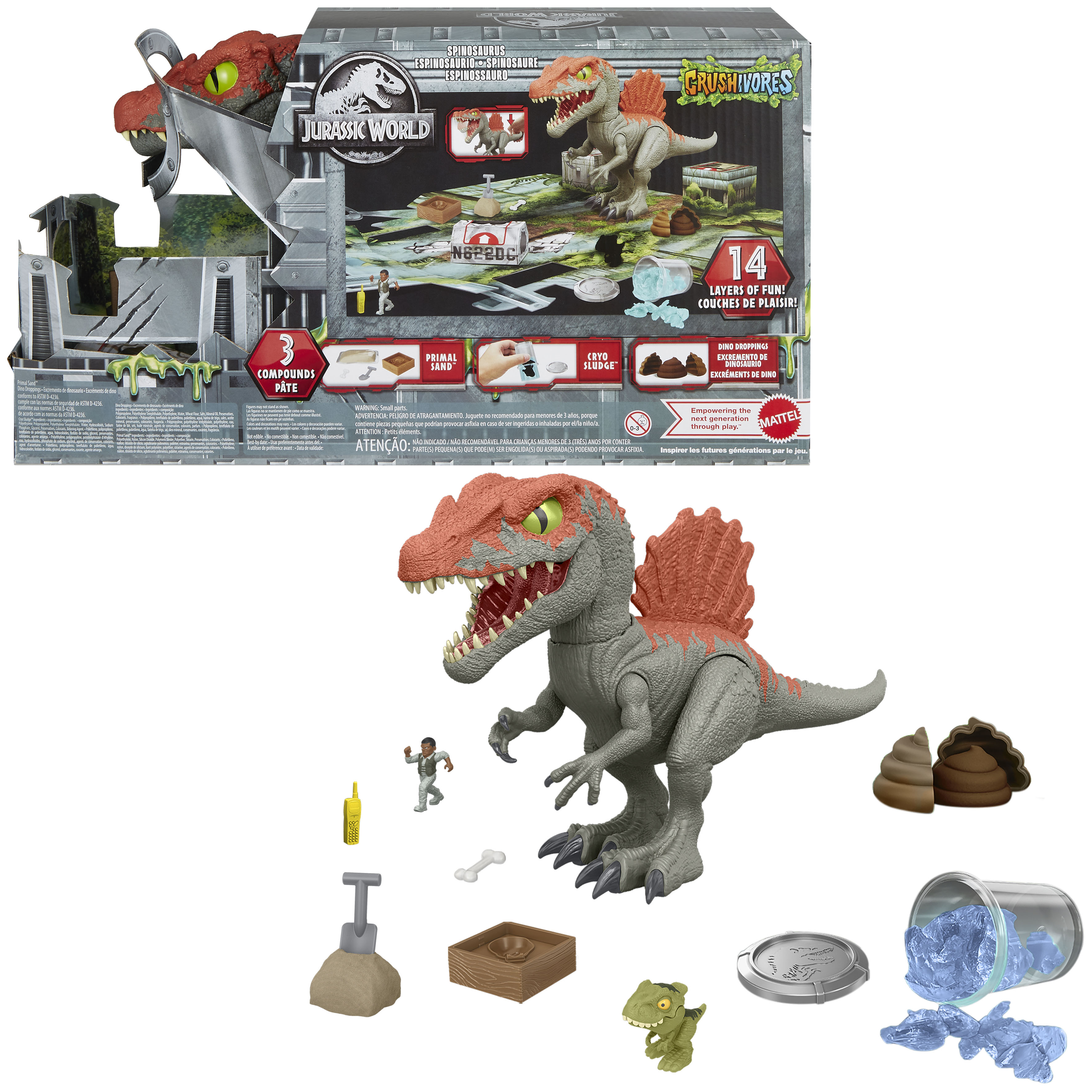 Jurassic World Crushivores Spinosaurus Cage Crasher HTP71
