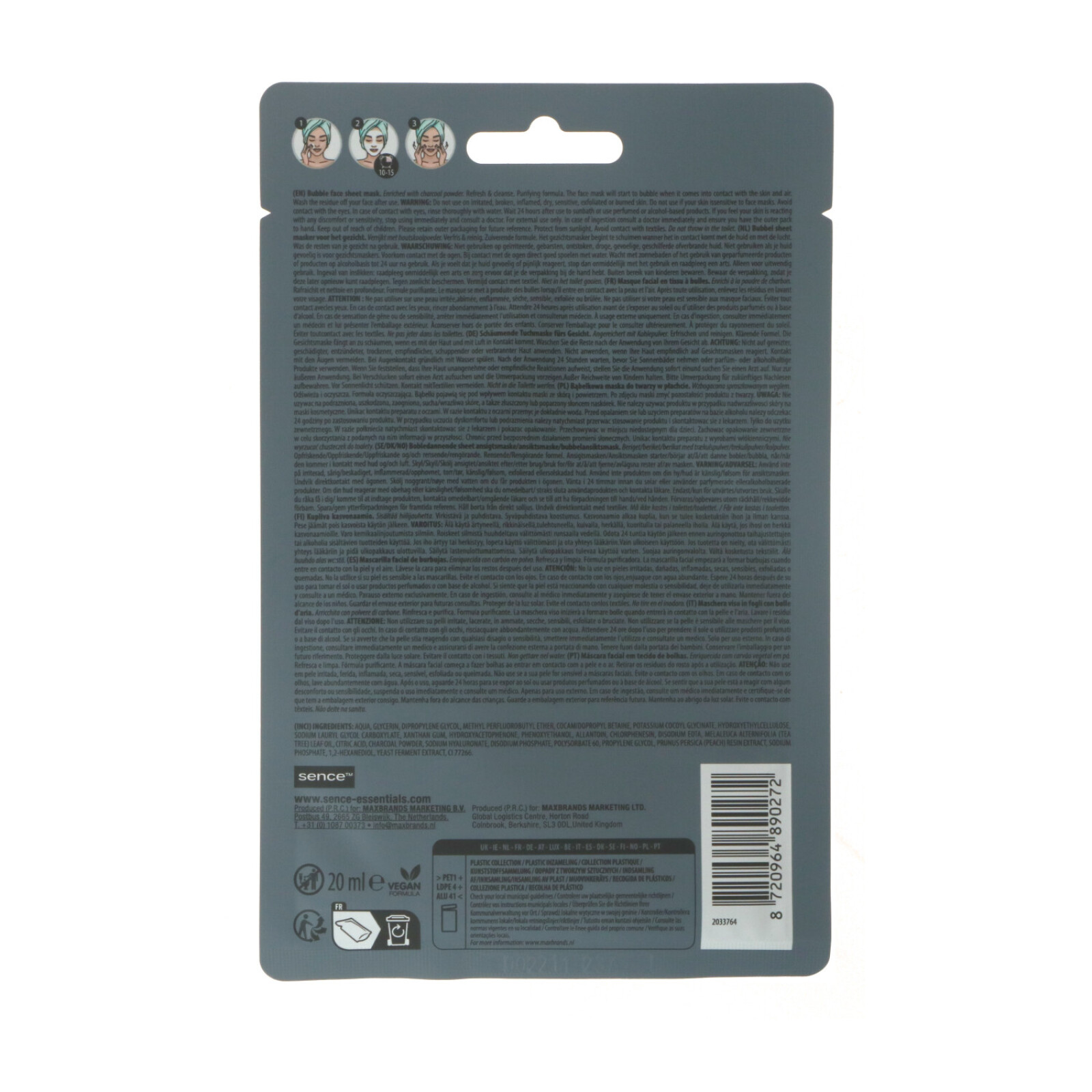 Ansiktsmask - 20ml Bubble Charcoal - 2