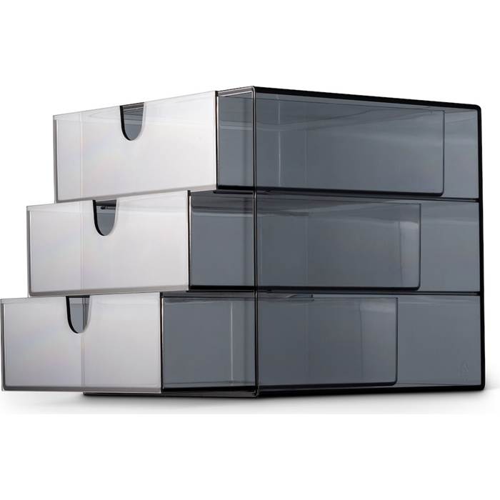 Box Palaset 3-lådor transp grå - 4