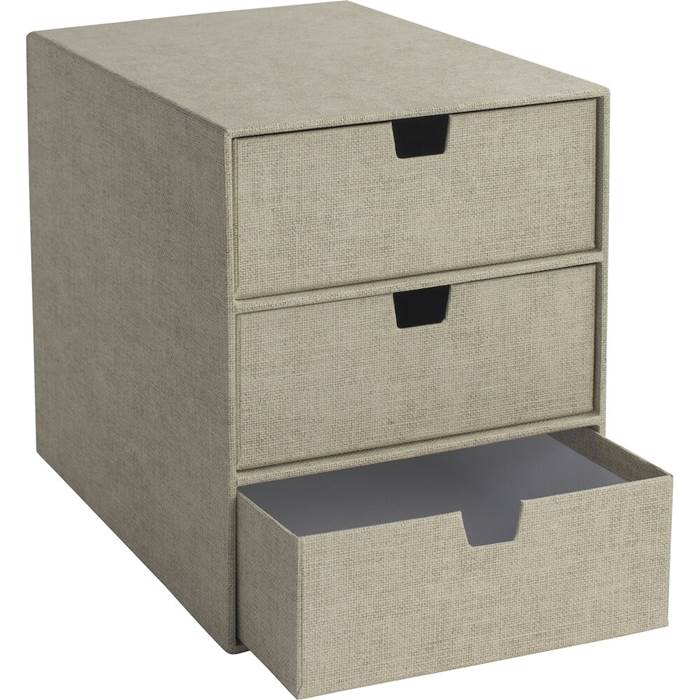 3-lådsbyrå Bigso Ingrid canvas linen - 2
