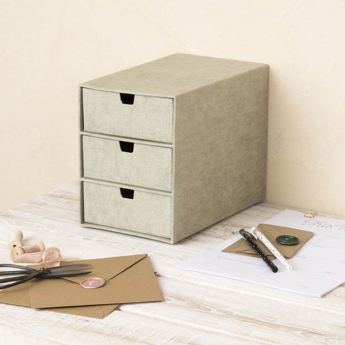 3-lådsbyrå Bigso Ingrid canvas linen - 5
