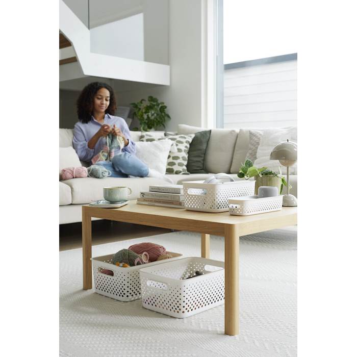 Förvaringslåda Essence L 36,5x27x15cm Vit - 4