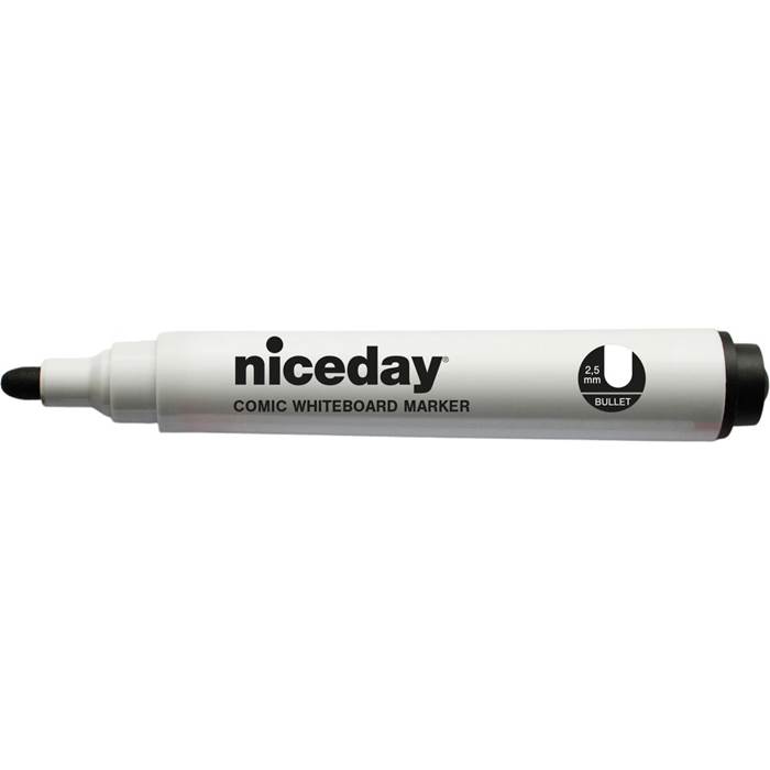 Whiteboard-penna rund spets svart - 2