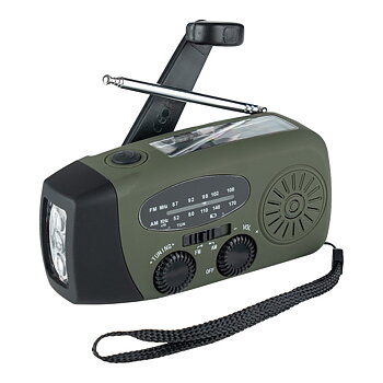 Kurbelradio mit Solarzellen & 2000 mAh Powerbank