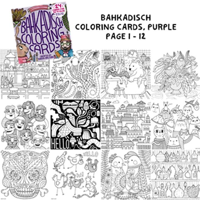 Färgläggningsbok Bahkadish lila - 3