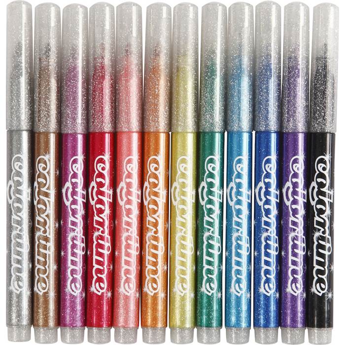 Tuschpennor glitter 12/fp - 2