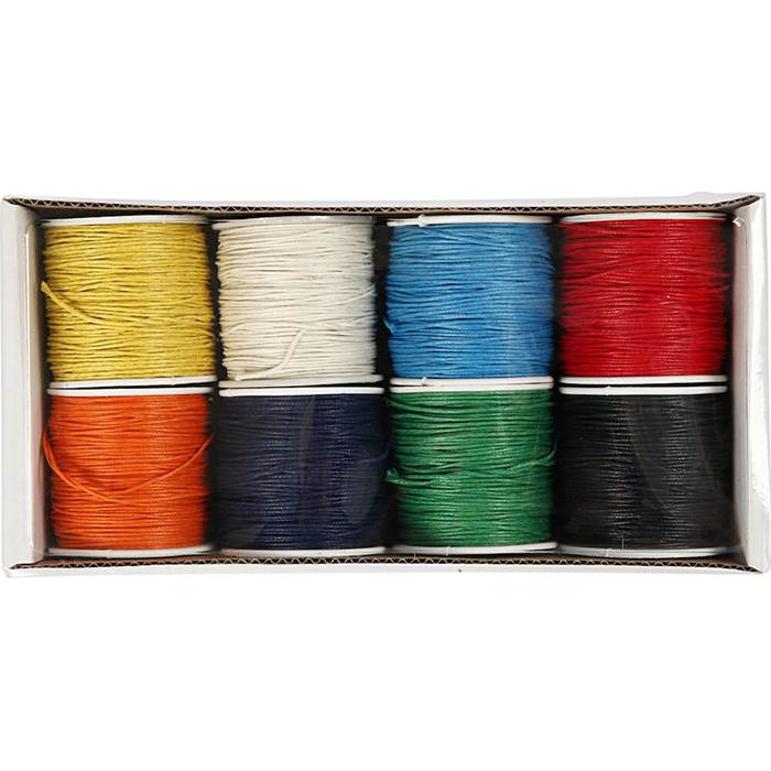 Bomullssnöre 1mm mix 8x40m - 3