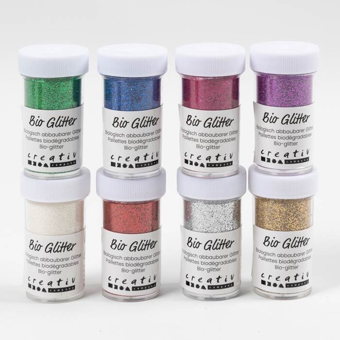 Glitter biologiskt mixade färger 27mlx8/fp - 2