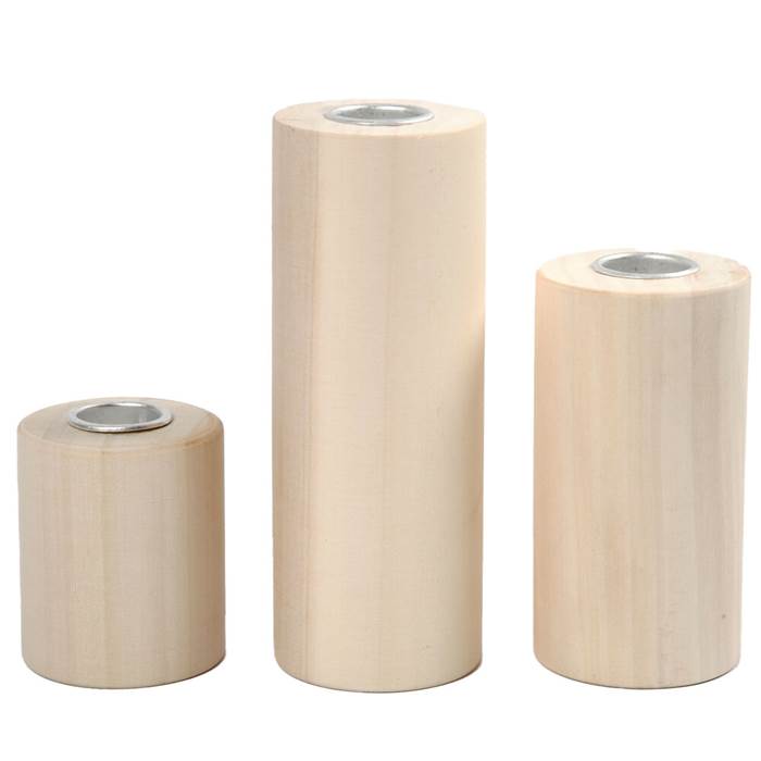 Ljusstakarträ 14,5+9+6,5cm 3fp - 2