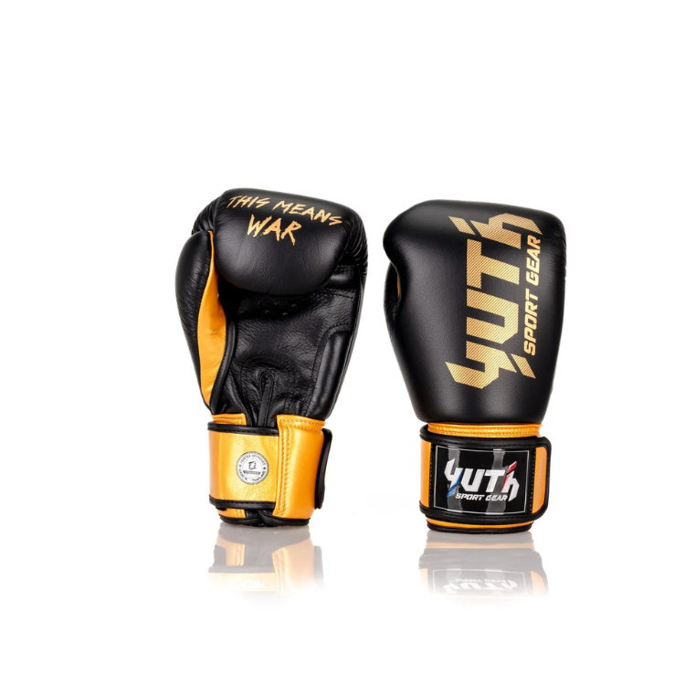 Yuth Thaiboxhandske Gold Line Svart 12-14 oz - 2