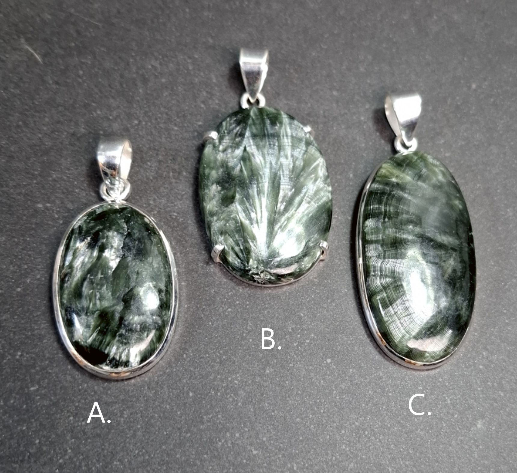 Serafinit Hänge i Silver - Oval  - 2