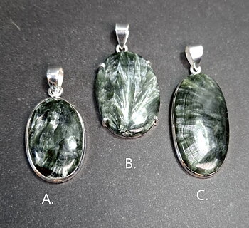 Serafinit Hänge i Silver - Oval 