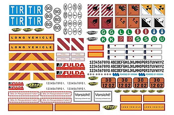 Carson C907086 1:14 Sticker-Sheet Truck Caution-Signs (for Tamiya Trucks)
