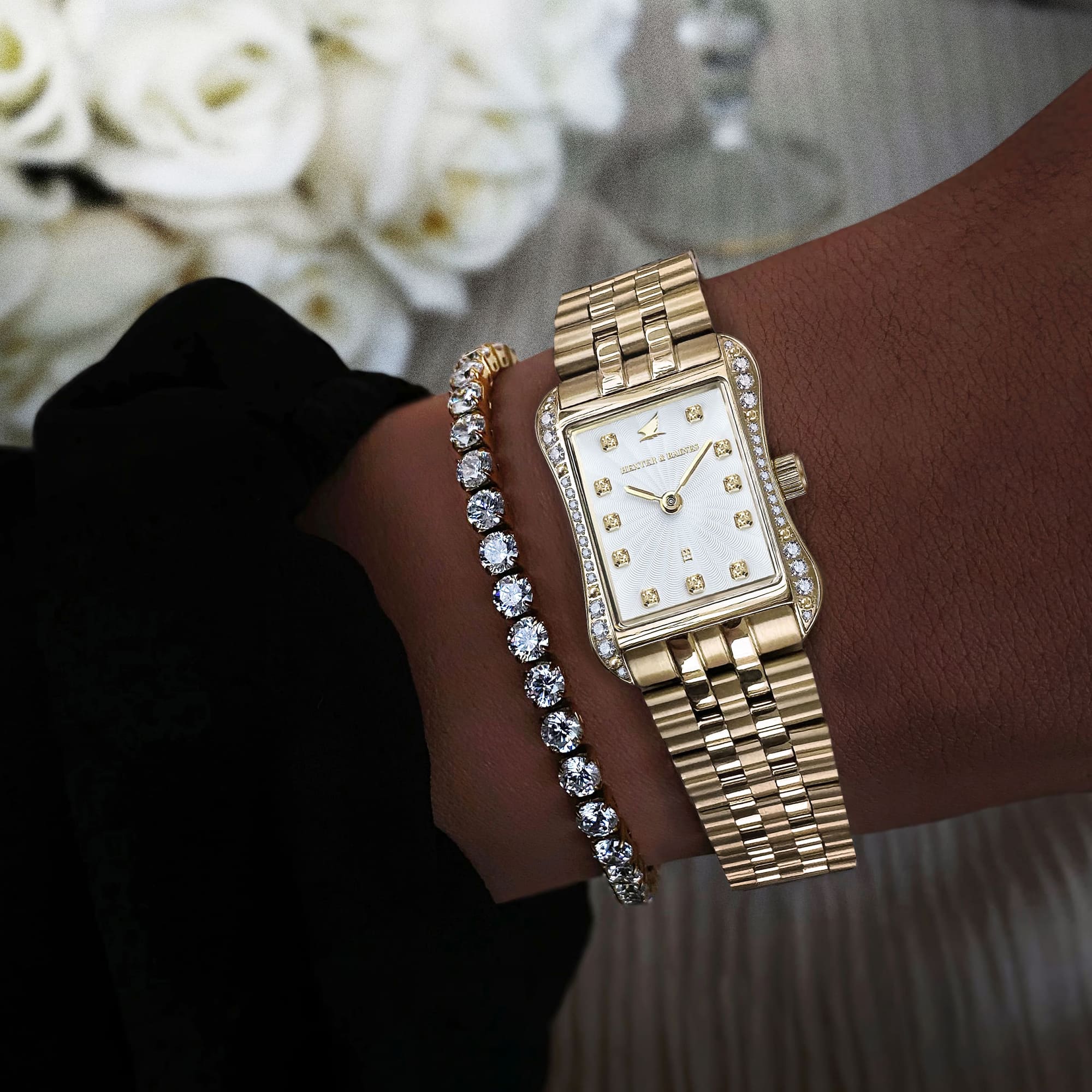 H&B Cronvas Pavé, Gold & White - 9