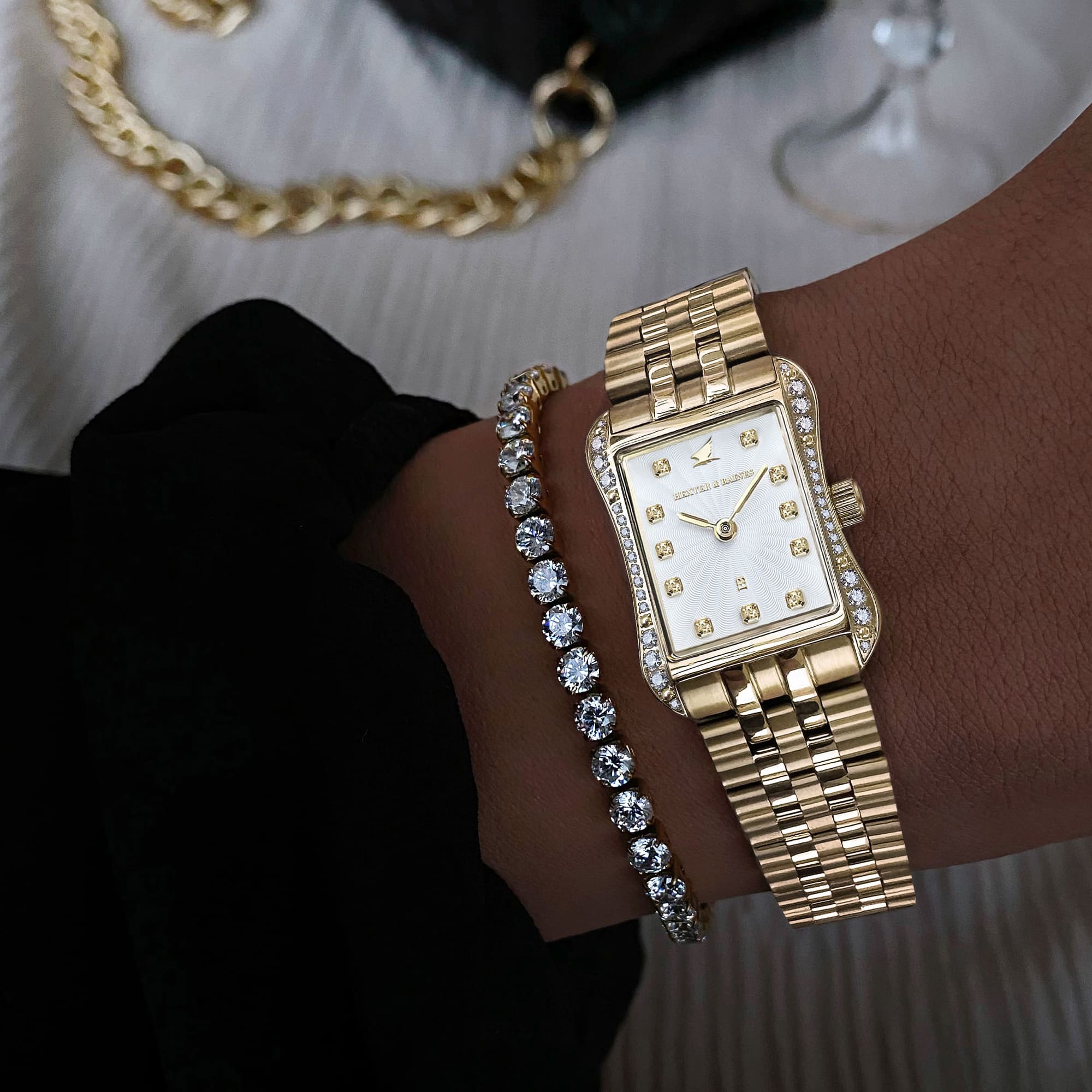 H&B Cronvas Pavé, Gold & White - 7