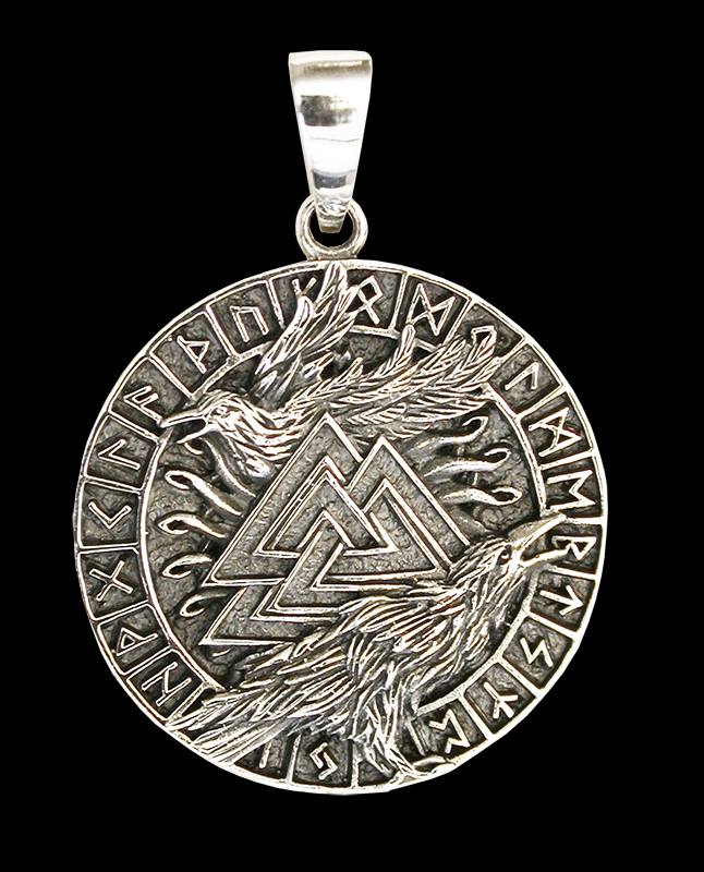 Valknut hängsmycke i Äkta silver - Odens knut.