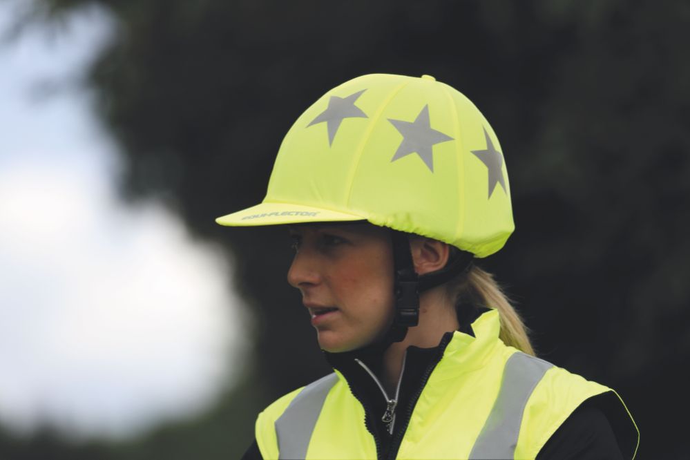 Equi-Flector Helmet Cover Reflective - Yellow - Elastic