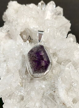 Silver Hängen Cabochon i Cacoxenit