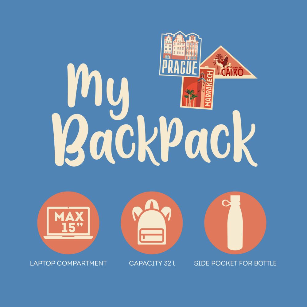 My Backpack, Travel stickers, ryggsäck - 4
