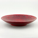 Mari Simmulson (Tokyo 1952) Red Oval Bowl with Relief Decor 30 cm