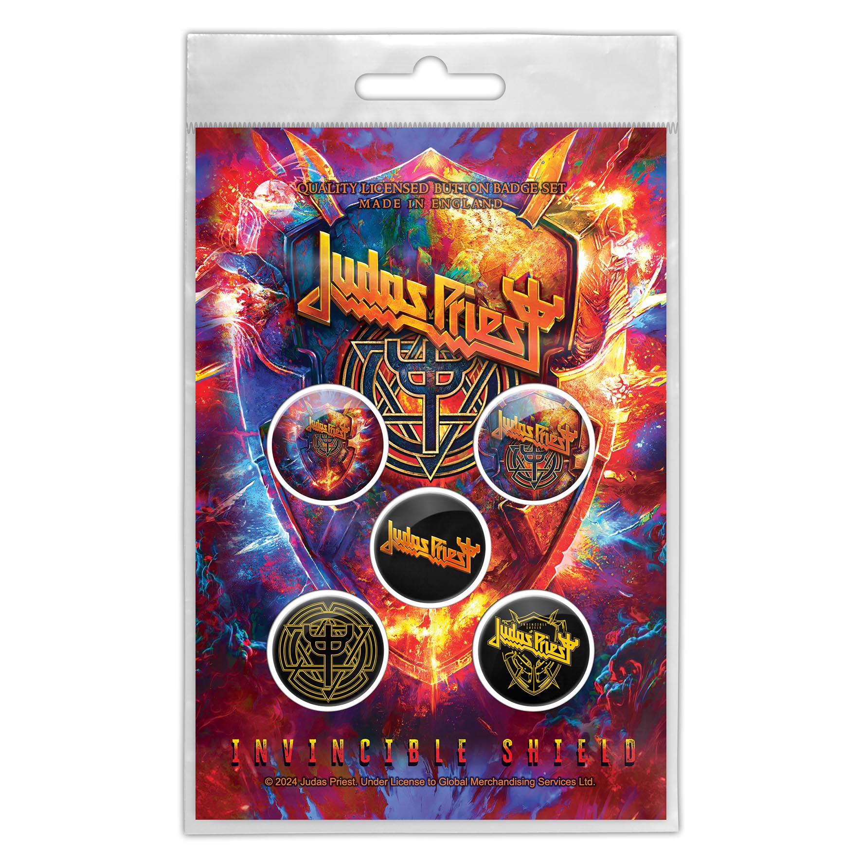 Judas Priest Button Badge Pack: Invincible Shield