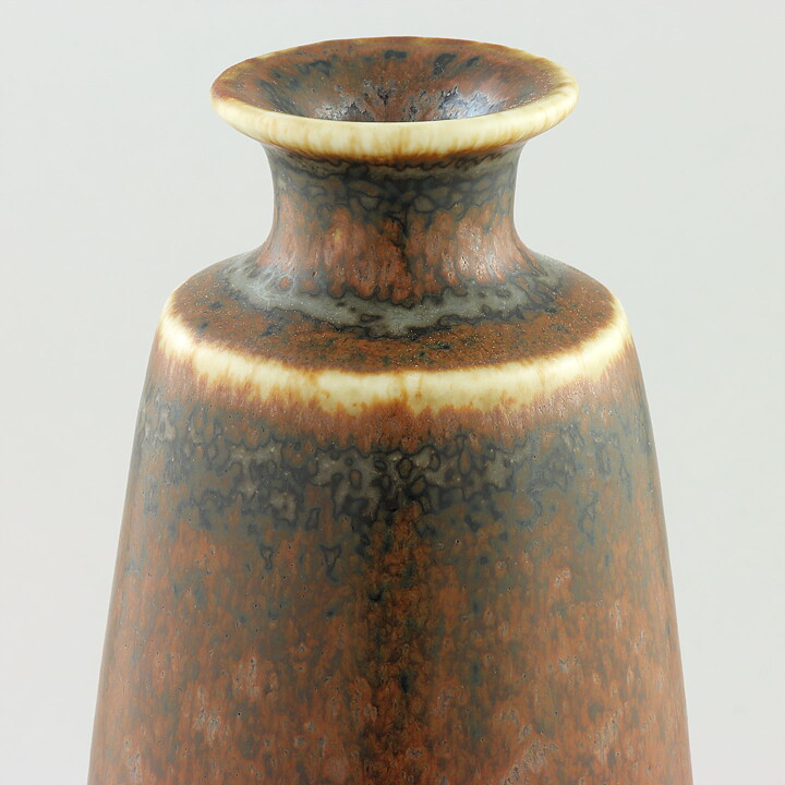 カールハリー・スタルハーネ　SAKシリーズ 茶色の粒模様の花瓶 Vase　1960年代 (27 cm) (2)