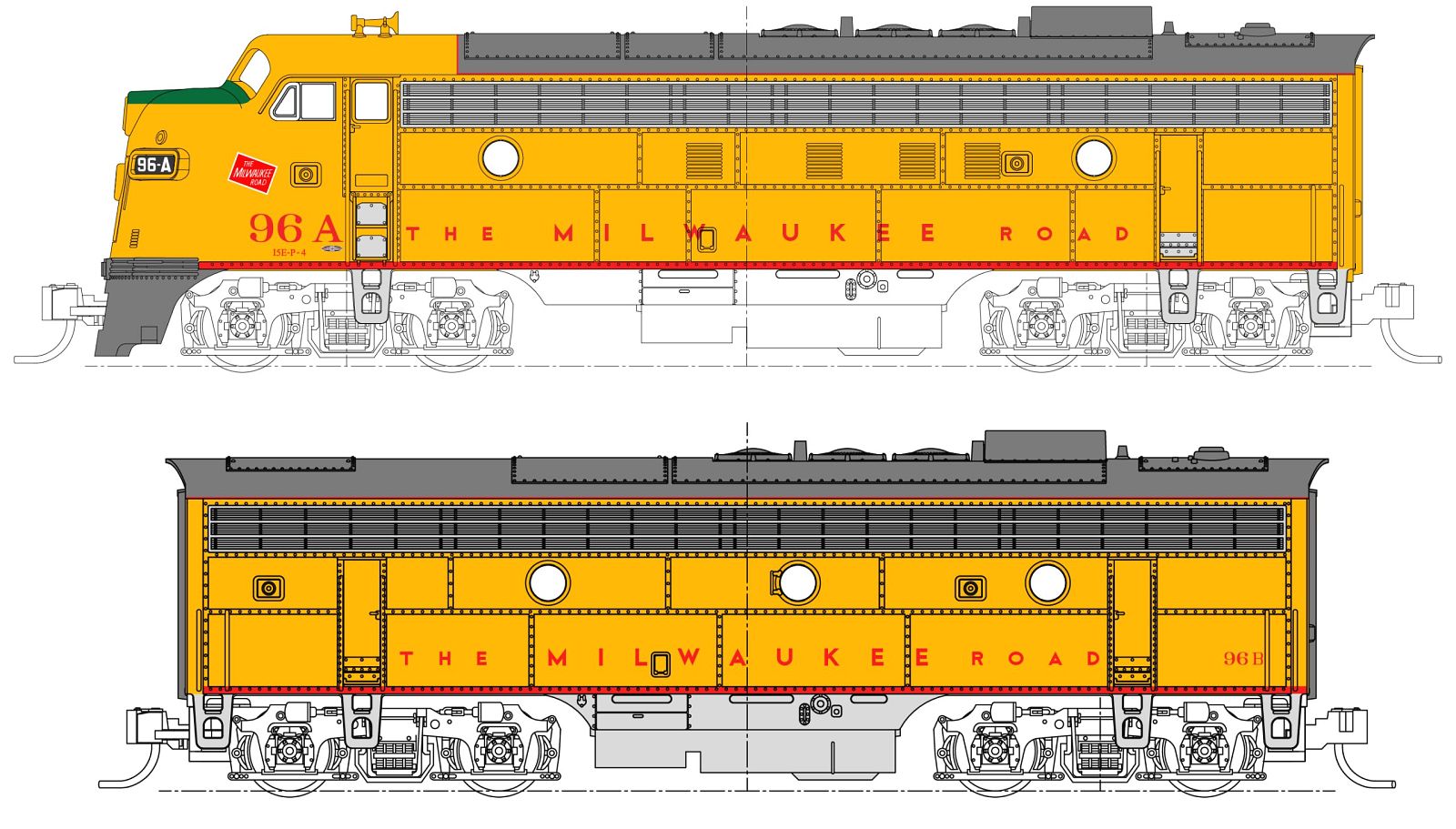 Diesellok FP7A+FP7B 96A/96B MW Rd