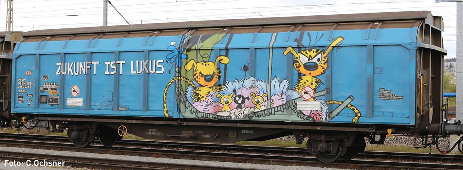 Skjutdörrsvagn Hbbillns SBB Graffiti